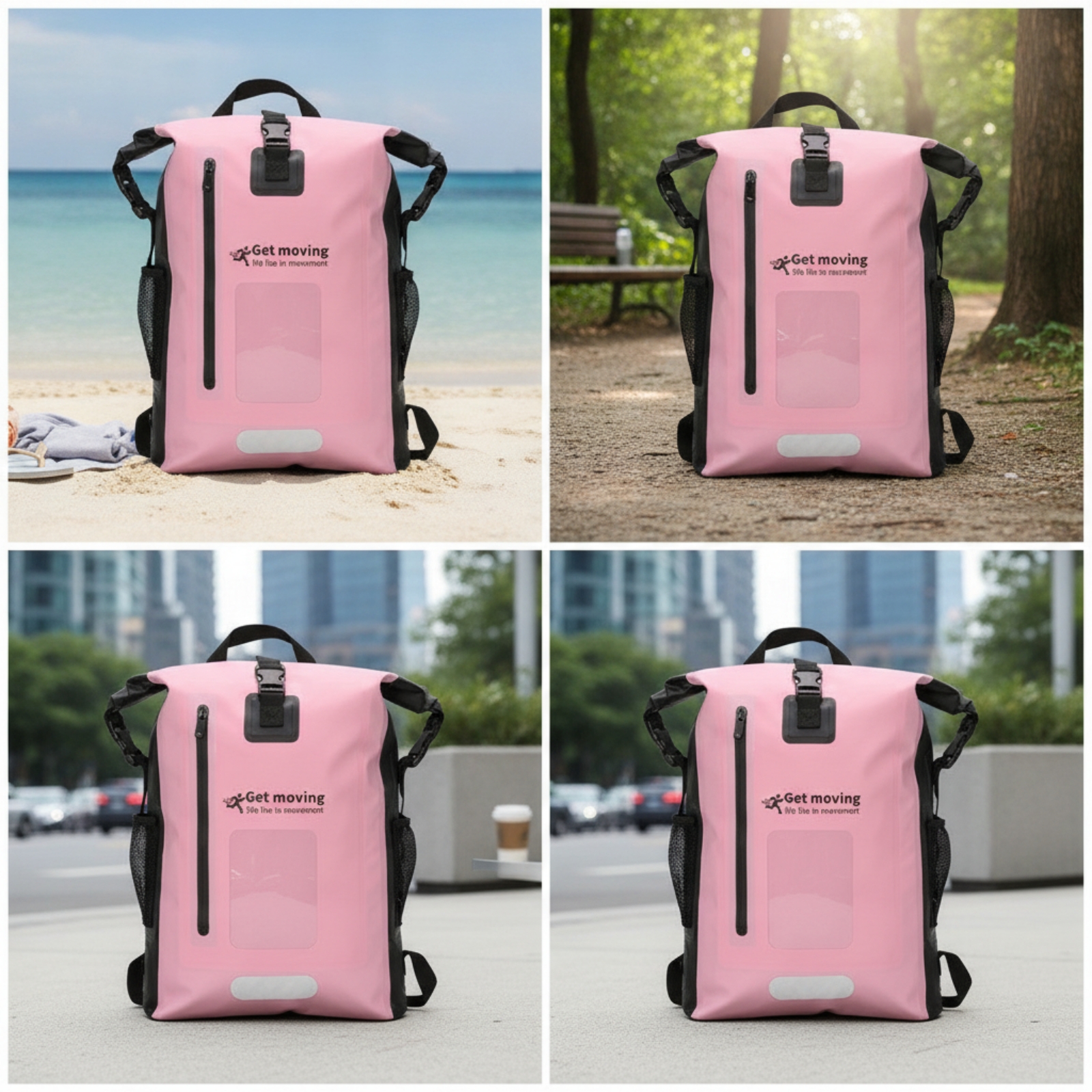 Dry Bag Roll Top - Tas Ransel Tahan Air dengan Jendela,