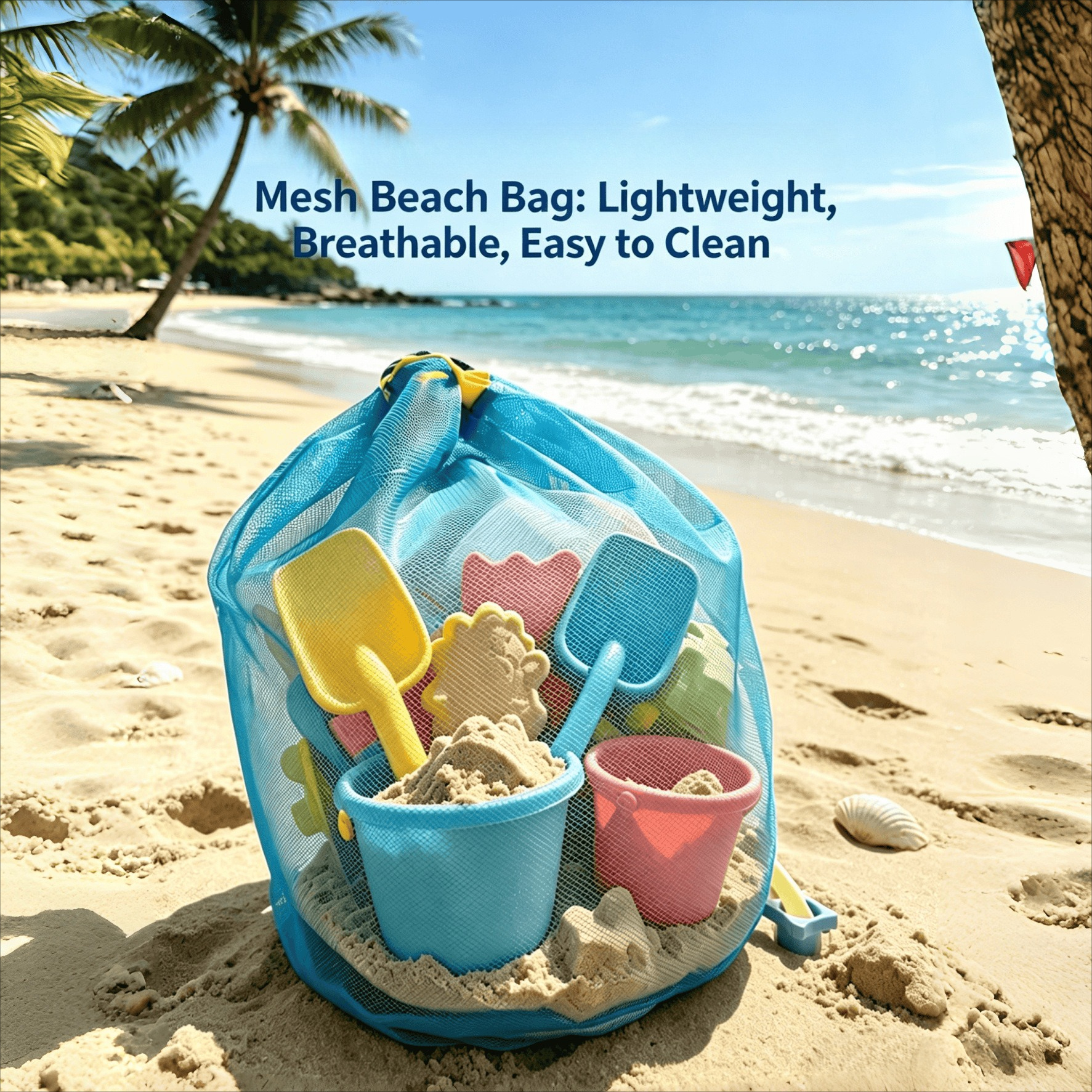 Dry Bag Roll Top - Tas Pantai Jaring Besar dengan Tali